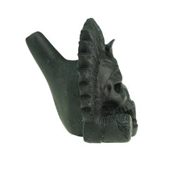 “OW” Authentic Aztec Death Whistle - Produces Loud Human-like Screams at high Decibels, Collectible Traditional Black Aztec Design