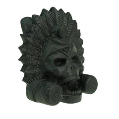 “OW” Authentic Aztec Death Whistle - Produces Loud Human-like Screams at high Decibels, Collectible Traditional Black Aztec Design