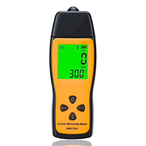 Handheld Portable Carbon Monoxide Meter, Portable CO Gas Leak Detector, Gas Monitor Tester 0～1000ppm, 1PPM Resolution(No Battery Included)